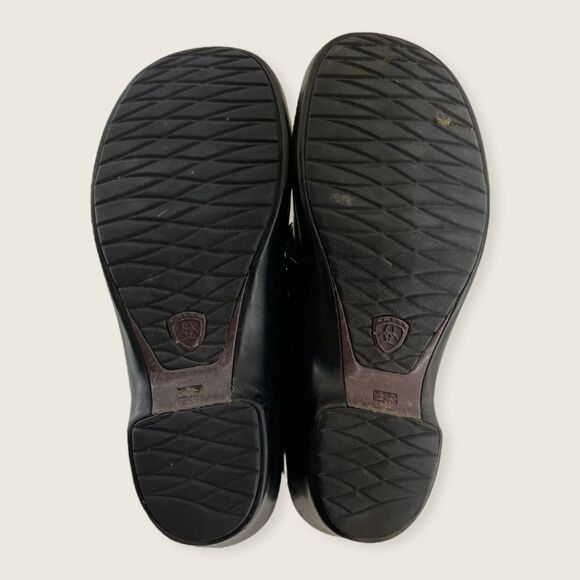 Ariat Del Mar Black Leather Silvertone Horse Bit 2" Heeled Clog SN 93601 7 - Picture 7 of 9